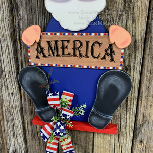 Uncle Sam, Patriotic Summer door hanger, Summer decor, Patriotic front door wreath, Fourth of July Decoration, Americana, Uncle Sam sign,