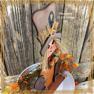 Fall Scarecrow decoration, Fall tier tray decor, wooden Scarecrow, shelf sitter, Halloween, Fall Farmhouse decor, Thanksgiving, wood crafts