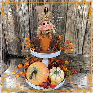 Fall Scarecrow decoration, Fall tier tray decor, wooden Scarecrow, shelf sitter, Halloween, Fall Farmhouse decor, Thanksgiving, wood crafts