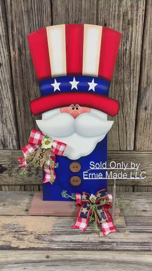 Uncle Sam, Patriotic decoration, Summer decor, Primitive wooden Uncle Sam, Americana, Fourth of July, Independance Day decor, Porch greeter