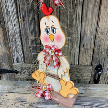 Load image into Gallery viewer, Farmhouse chicken decoration, Rooster decor, chicken decor, Farmhouse sign, wooden chicken, primitive chicken, kitchen rooster centerpiece,
