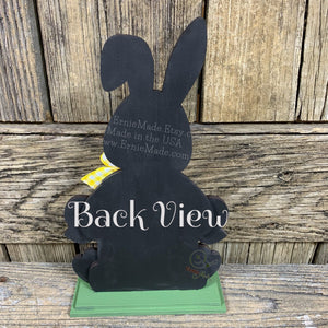 Spring Decoration, Easter Bunny centerpiece, Tiered tray decor, Vintage Easter Farmhouse decor, wood Bunny with Easter sign, Primitive Bunny