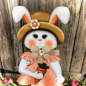 Spring Decoration, Easter Bunny centerpiece, Wooden bunny with stand, Spring Bunny arrangement, Easter Decor, Primitive Bunny porch greeter