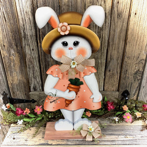 Spring Decoration, Easter Bunny centerpiece, Wooden bunny with stand, Spring Bunny arrangement, Easter Decor, Primitive Bunny porch greeter